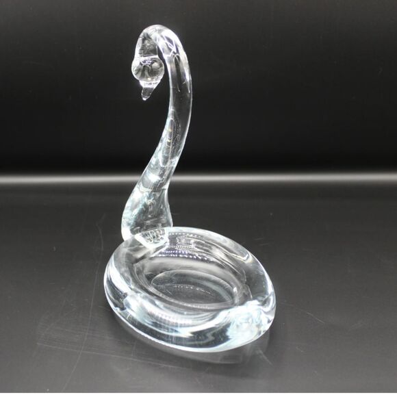 Vintage Blown Glass Swan: Candy Dish Trinket Holder Bathroom Vanity Decor - Picture 4 of 6